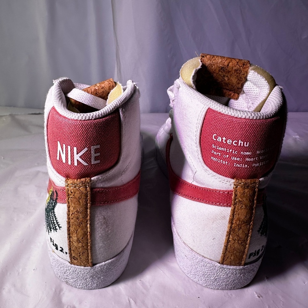 Nike Women's White and Pink Floral High-Tops - Picture 9 of 12